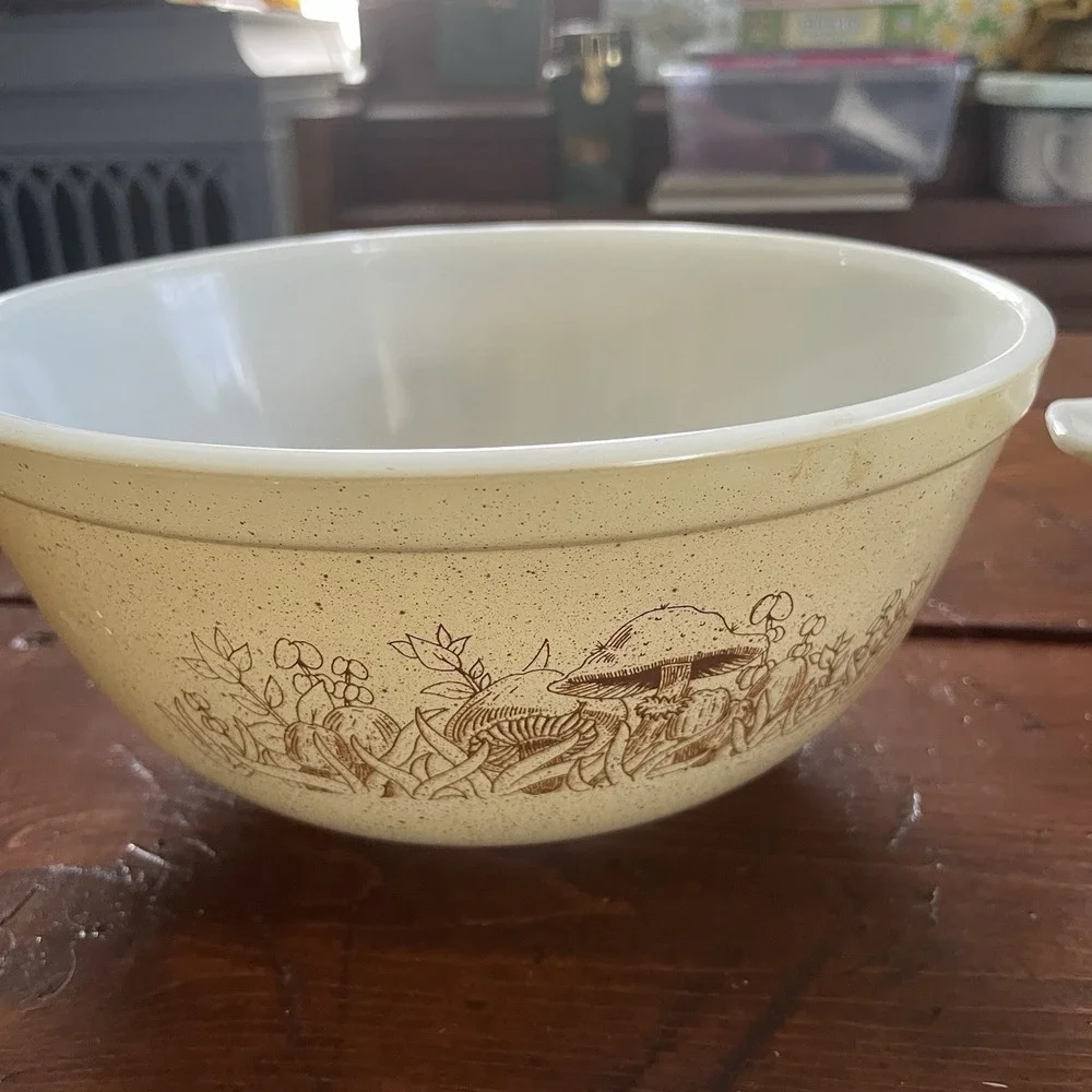 Pyrex Vintage Forest Fancies Mushroom Cinderella Nesting Mixing Bowls, Set of 2